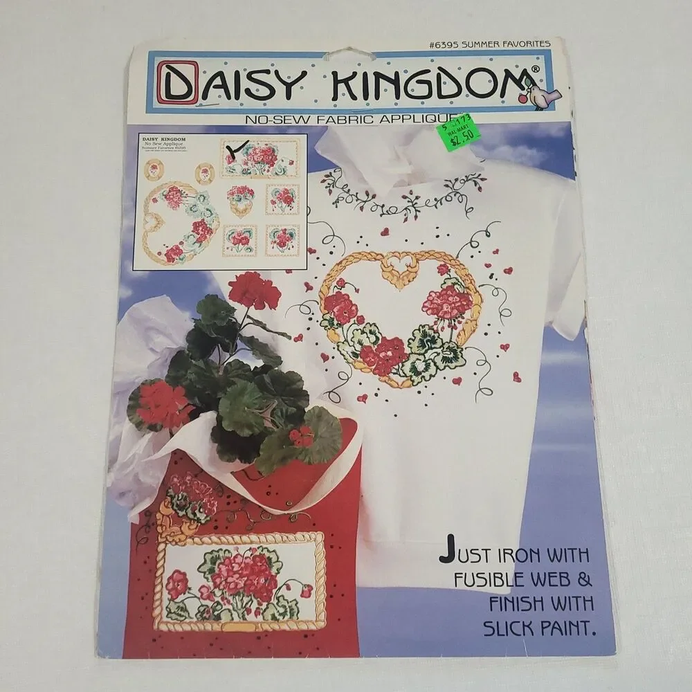 Vtg Daisy Kingdom Lot 14 Fabric Appliques Cut Outs Rub On Transfers 1990s